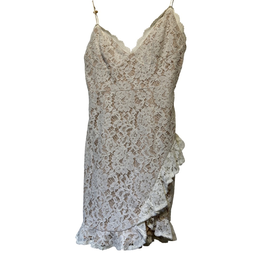Hello Molly Ivory Lace V Neck Mini Dress US Size 6‎ Cocktail Party